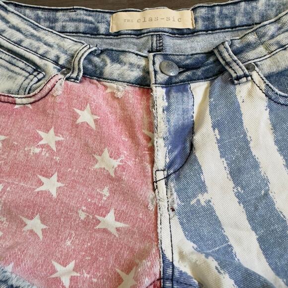 2000s lowrise american flag denim mini shorts - Picture 2 of 8